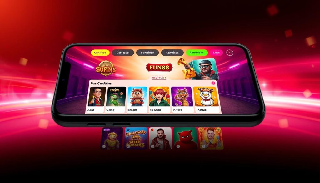 FUN88 mobile gaming interface